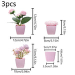 plantes artificielles bonsaï vert rose clair feuilles pointues fleurs simples moderne minimaliste pots carrés