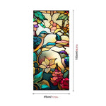 films décoratifs adhésifs oiseaux colorés feuilles fleurs moderne opaques fenêtres bleu vert jaune rouge