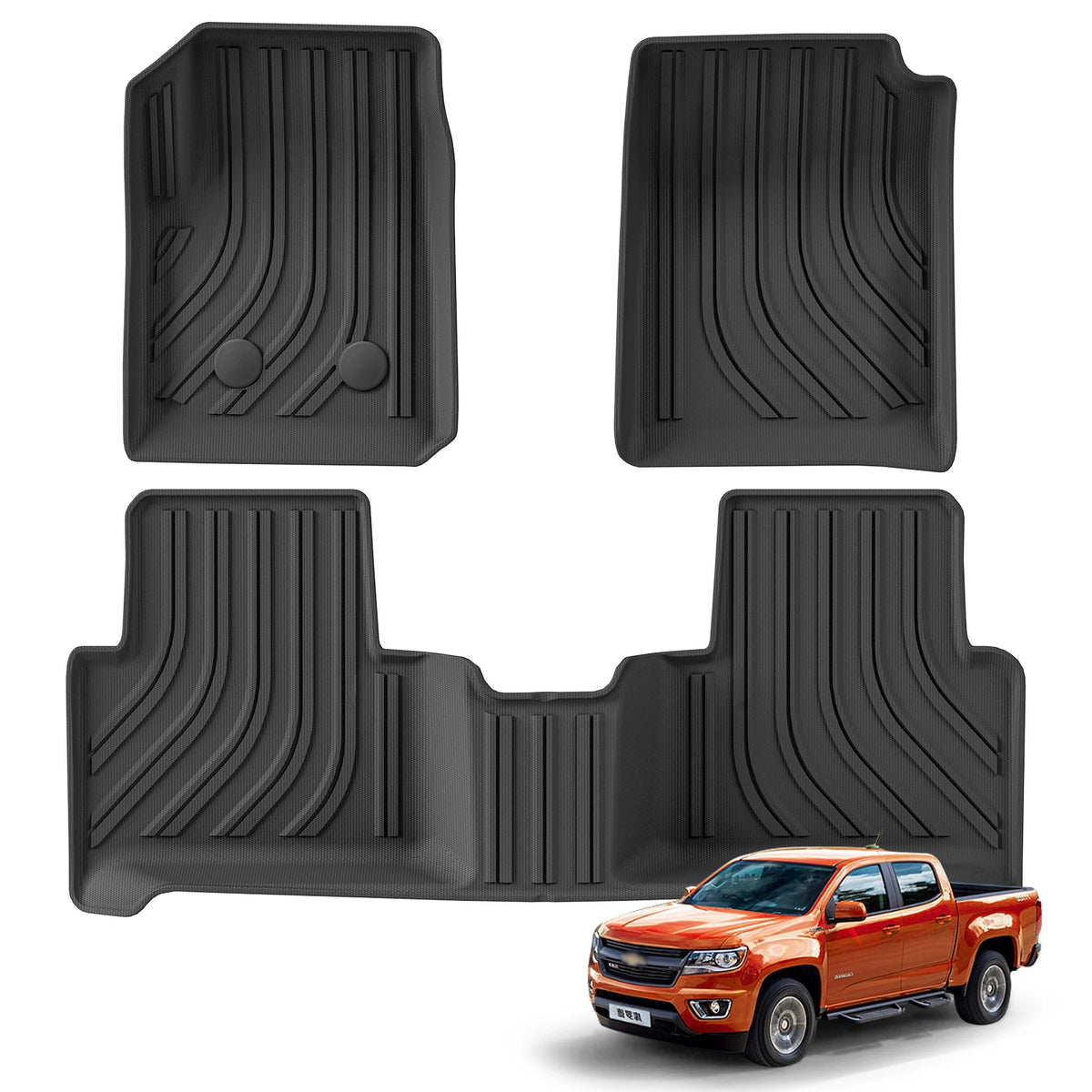 tapis sol 3d tpe caoutchouc fibre synthétique noir rayures horizontales clips moderne voiture 2015