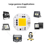 éclairage led cob 100w 70w 50w blanc blanc chaud moderne technologique aluminium connecteurs entrée