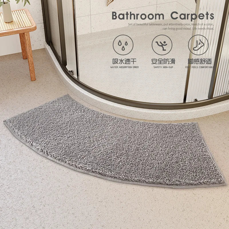 tapis bain anti dérapant moderne gris absorbant eau microfibres salle bain douceur environnement respectée