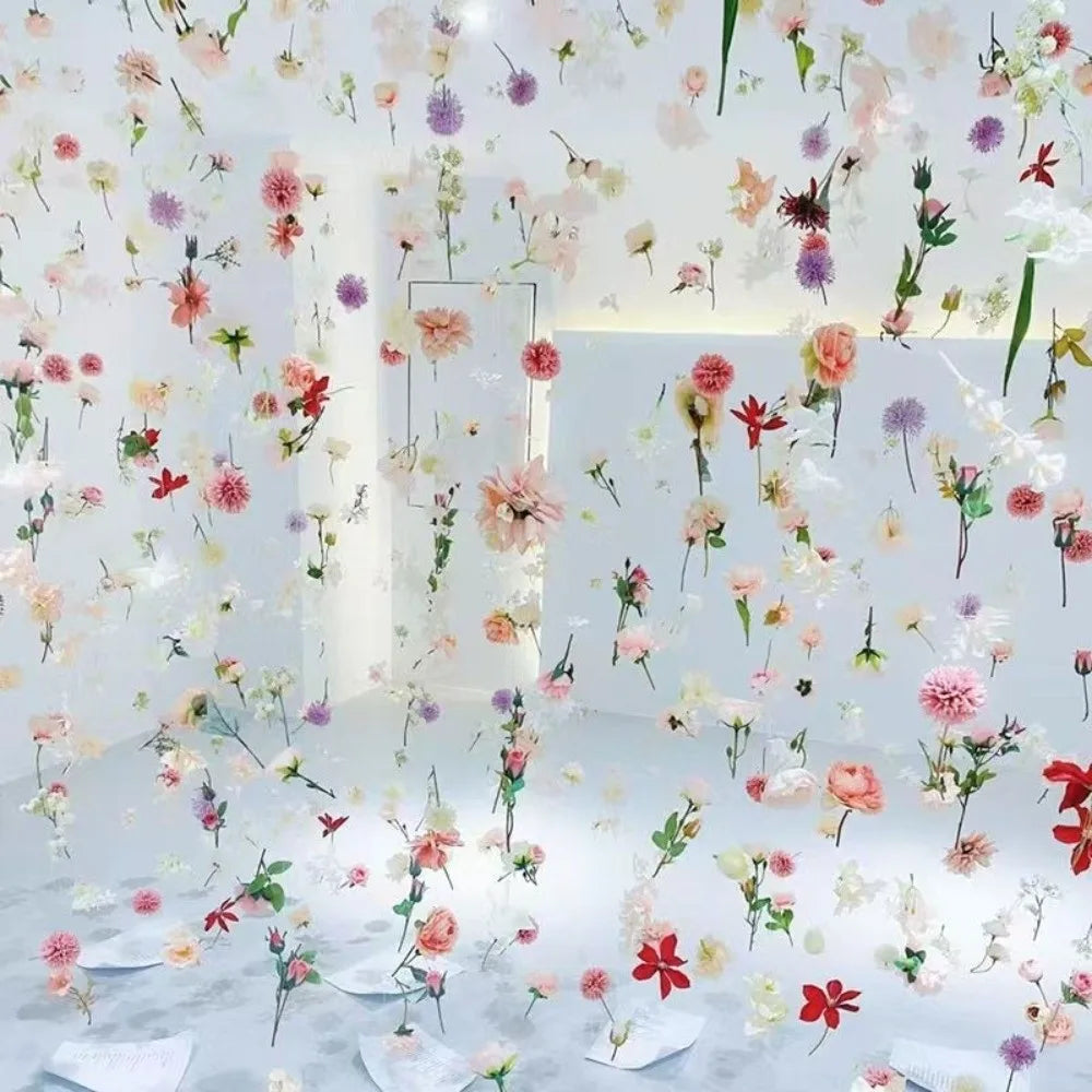 décoration murale florale suspendue diverses couleurs bohème artistique intérieur événementiel