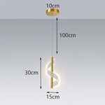 suspension lumineuse moderne or blanc spirale transparent chambre salon