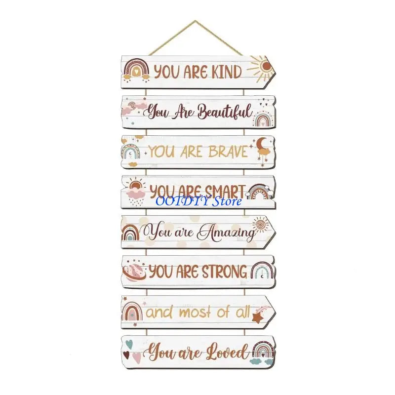 décoration murale plaquettes bois textes inspirants dinosaures papillons étoiles enfants