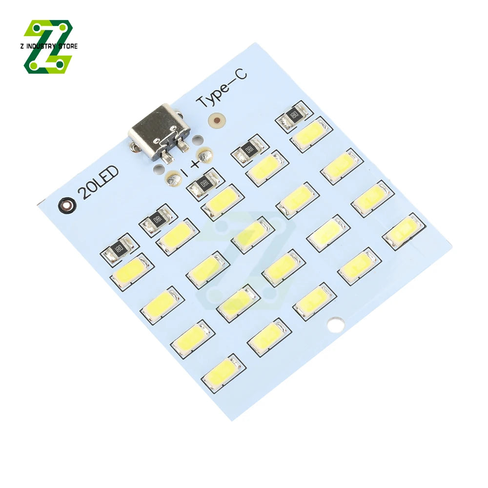 Panneau LED blanc 52mm 50mm USB Type 20 LED emergency light