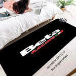 tapis sol noir motif moto beta racing drapeau italien décoration maison moderne antidérapant