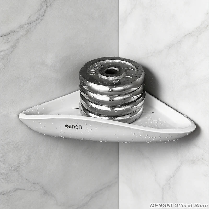étagère salle bain blanc adhésive imperméable abs moderne porte serviettes triangulaire