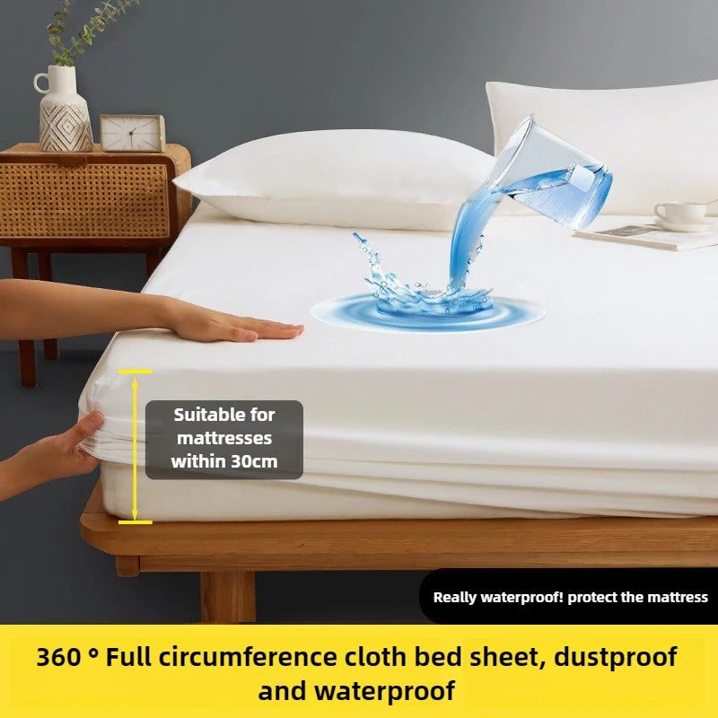 housses lit imperméables drap housse 100 polyester blanc unis modernes adultes king 160x200cm