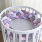 coussin lit bébé violet rose blanc gris coton tissé braid moderne doux 1m 2m