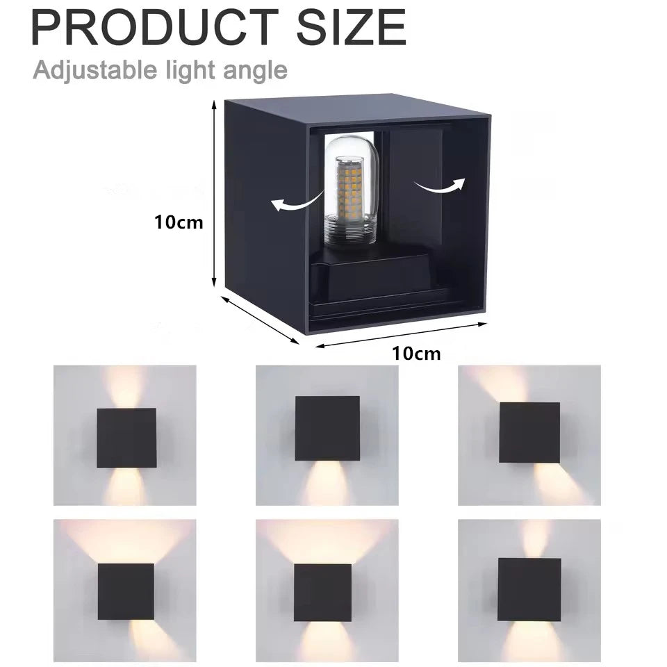 applique murale led 9w g9 noir blanc contemporaine verre borosilicate ip65