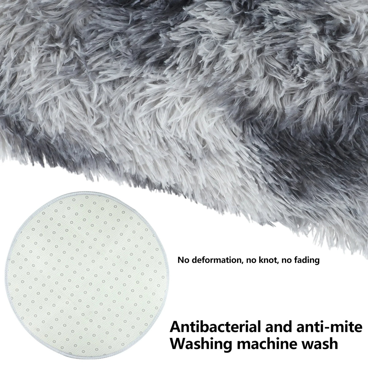 tapis rond peluche doux salon chambre enfant décor intérieur moderne gris bleu rose