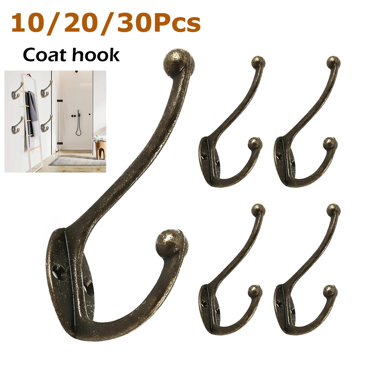 crochet manteau bronze vintage lisse non glissant porte manteau porte serviettes mural robuste aluminium