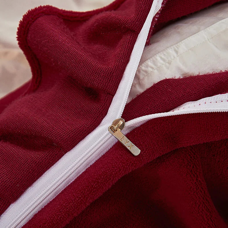 Drap jupe de lit bordeaux pour lit double