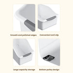 organisateur rangement moderne boîte tri plastique empilable compartiments multifonctionnels beige gris clair poignées bois