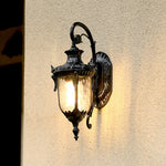 applique murale classique bronze noir verre texturé éclairage cuisine chambre étanche vintage ornement sculpté