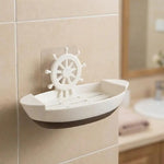 porte savon bateau nautique moderne adhésif drainage blanc gris noir rose