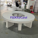 table ronde blanche moderne mariage décoration événement durable fourre tout minimaliste