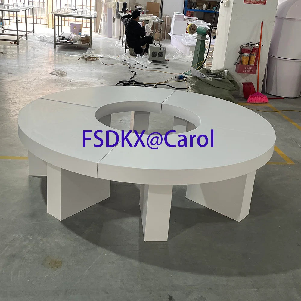 table ronde blanche moderne mariage décoration événement durable fourre tout minimaliste