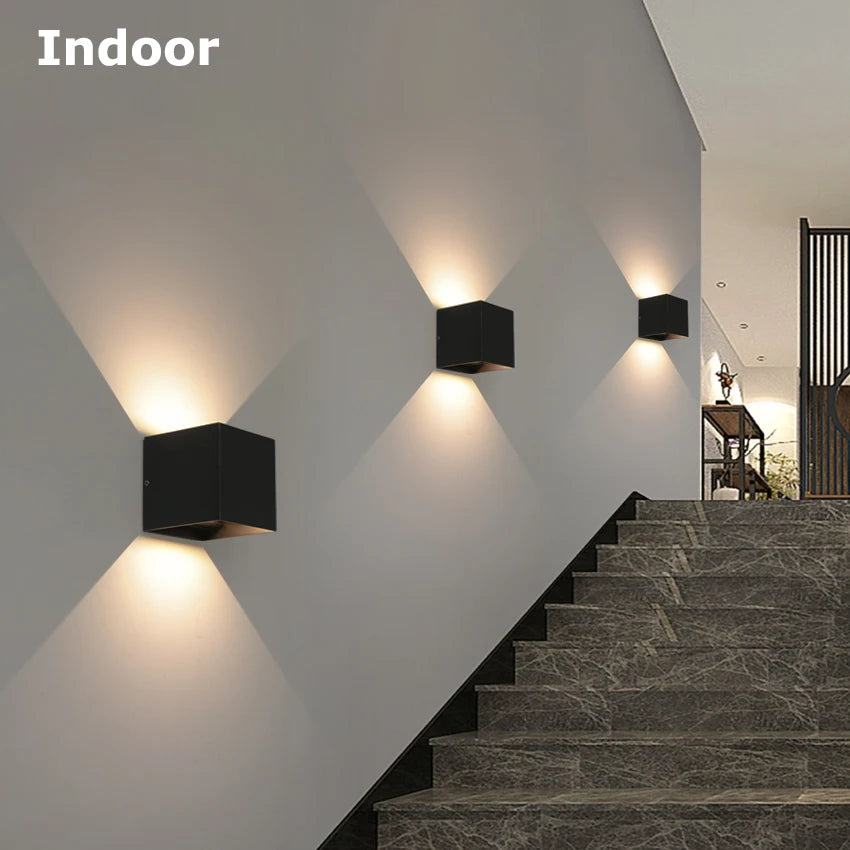 lampe murale led moderne 12w 24w blanc noir aluminium contemporain fixée vis adjustable