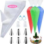 kit pâtisserie sacs pâte douilles métalliques tampons outils pâte silicone couleurs violet rose bleu