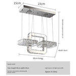 suspension lumineuse moderne transparente strassée télécommande éclairage led 90 260v 15 30m²