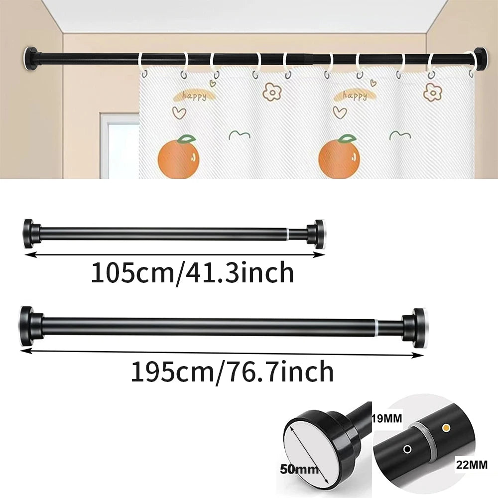 tendeur rideau douche réglable acier inoxydable noir argent moderne anti rouille tension sans perçage