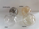 suspension boule verre moderne transparent ambre gris cognac diverse tailles