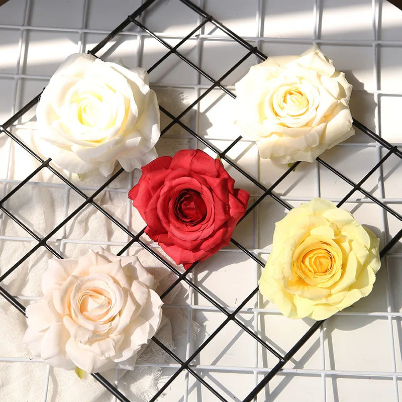 décoration intérieure fleurs artificielles roses soie réaliste blanc rose jaune valentin mariage anniversaire