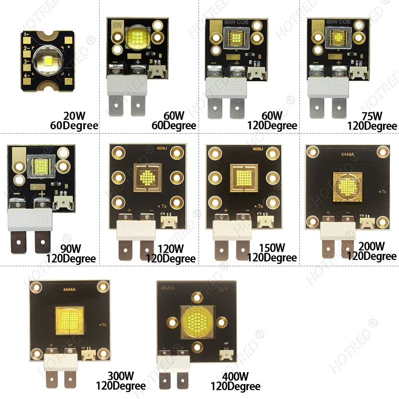 puce led haute puissance 20w 60w 75w 90w 150w 180w 200w 250w 300w noir