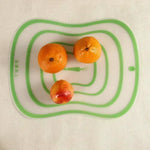 tapis cuisine flexible moderne bleu vert orange rayures concentriques respectueux environnement pratique