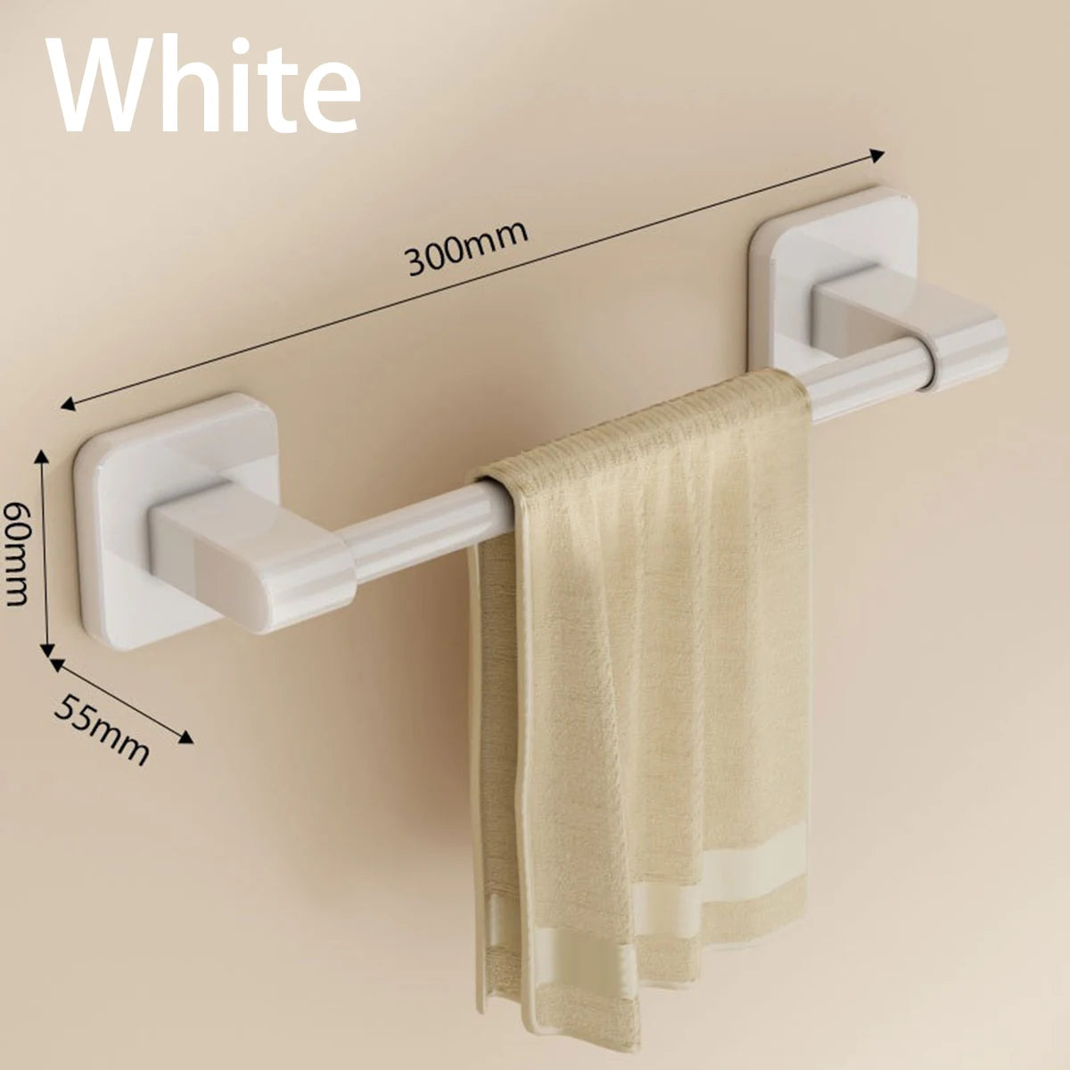 porte serviettes mural moderne adhésif noir gris blanc serviettes tissu beige bordure dorée salle