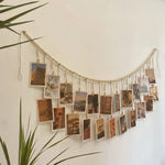 guirlande décorative bohème bois pinces linge photos chambre salon rustique minimaliste