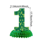 numéros table vert pixelisé moderne fête anniversaire enfant baptême événement révélation sexe retour école