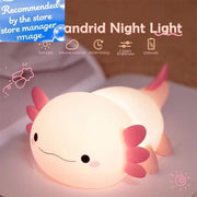 lampe chevet axolotl silicone rechargeable blanc rose jaune adorable enfantine décorative chambre apaisante originale
