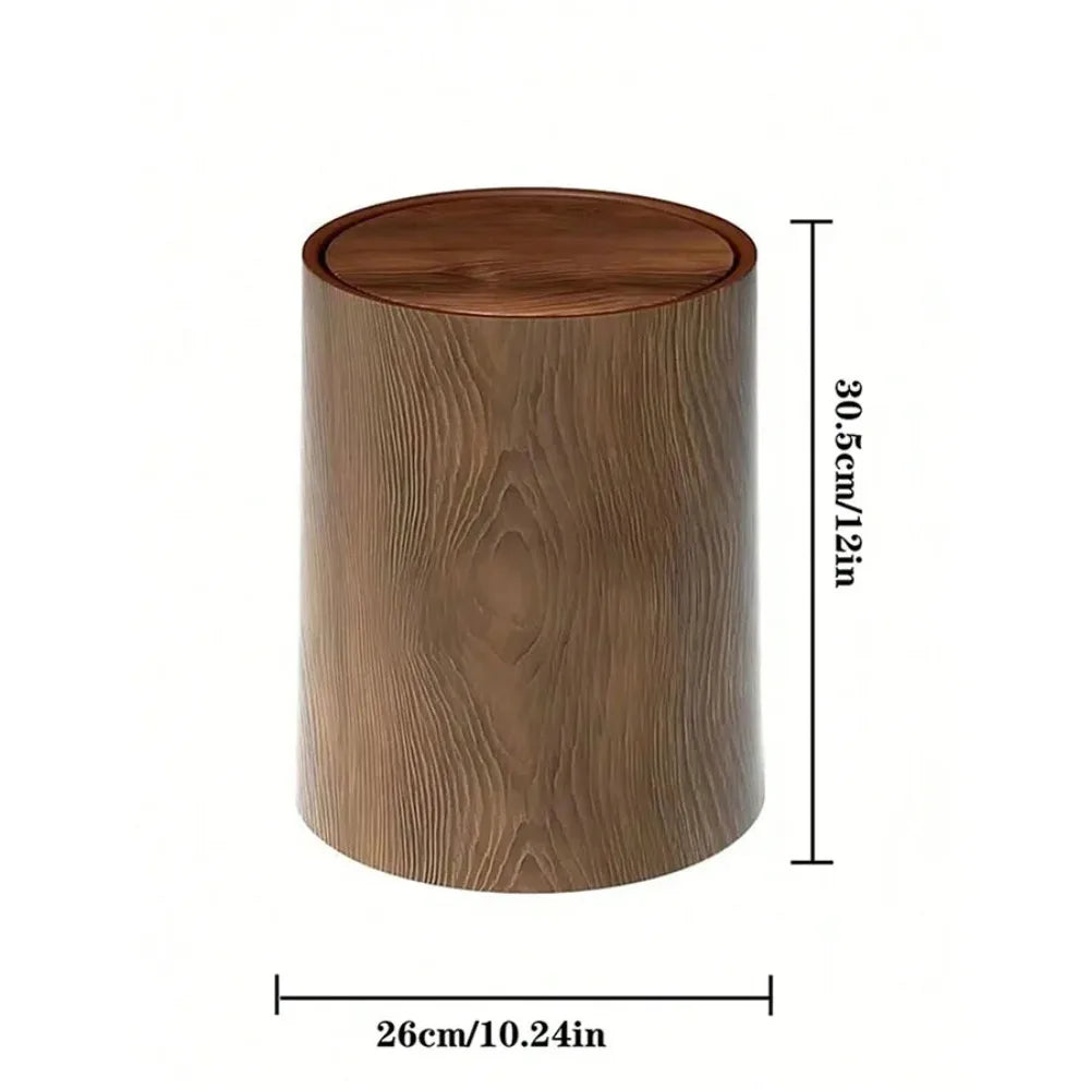 seau stockage marron foncé grain bois moderne grande capacité opacitéintérieur decoration