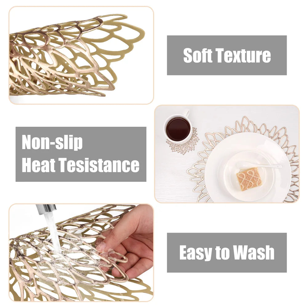 placemats or argent floral ajouré moderne élégants cuisine décoration table événements