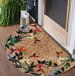 tapis multicolore fleurs feuilles antidérapant résistant décoloration moderne extérieur salon bain