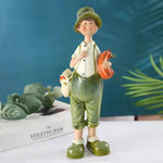 décoration maison figurines fermiers paniers fruits rouges champêtre naïf rusticitéextérieurintérieurornementjardin
