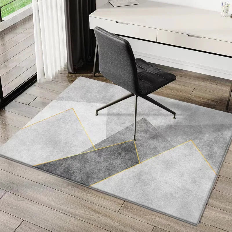tapis moderne géométrique gris noir salon chambre rectangle polyester adhésif extérieur décoratif lavage machine