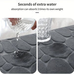 tapis bain gris texture galet moderne salle bain salon antidérapant épais mémoire foam polyester