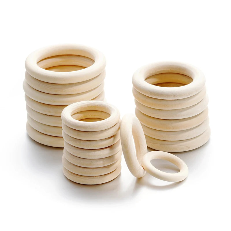 anneaux bois naturel 2cm 3cm 4cm 5cm 6cm minimaliste rustique bricolage artisanat bijoux ornement
