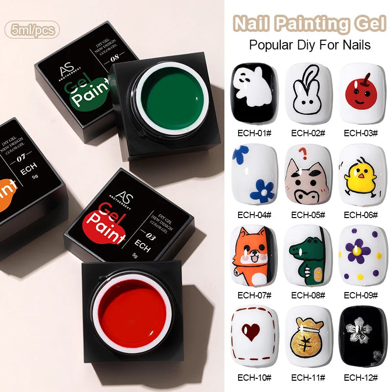 Gel peinture ongles argent motif floral moderne 5ml longue durée vernis UV