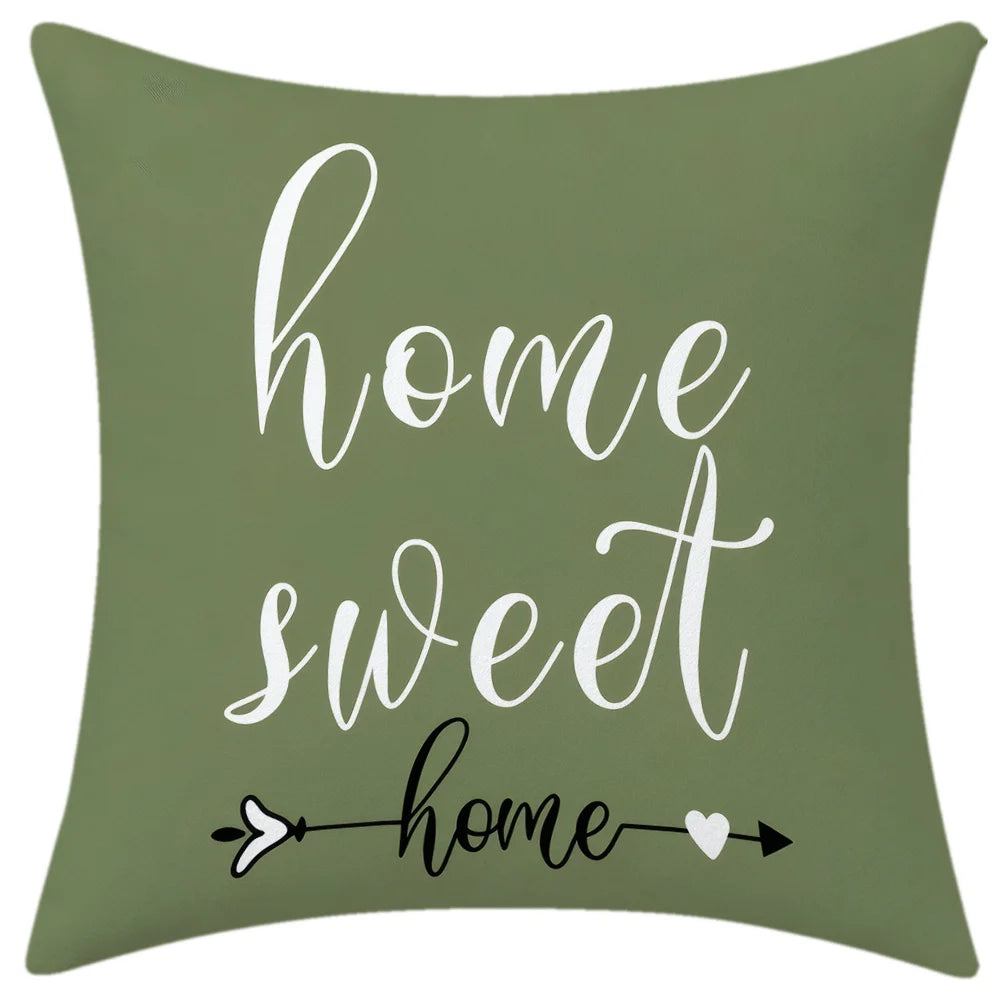 lot housses coussin vert clair motifs géométriques modernes salon maison
