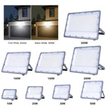 projecteur led moderne extérieur gris blanc certifié ip66 étanche 10w 100w clips fixations
