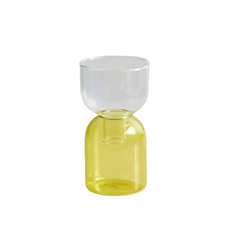 bougeoir vase transparent moderne vert marron bleu violet jaune rose