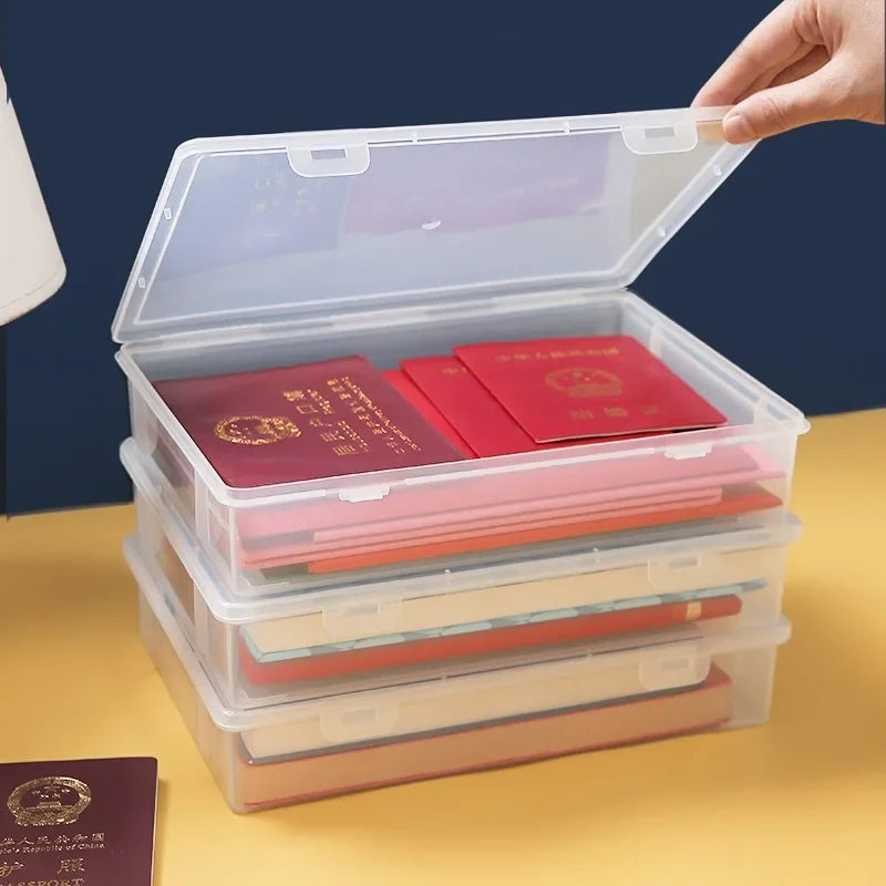 Boîte de rangement document A4 verte avec papiers