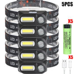 lampe frontale led rechargeable usb noir gris rouge camping cyclisme