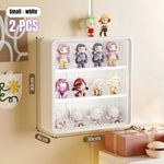 présentoir mural transparent moderne figurines blanc jaune violet anti poussière adhésif organisateur