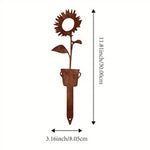 plaque métallique décorative moderne motif papillon fleur cactus marron rustique