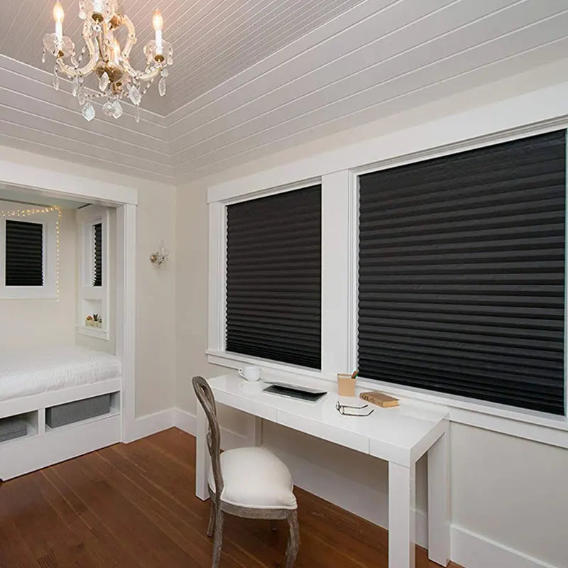 rideau romain plissé moderne noir rose blanc gris fenêtre intérieure chambre salon